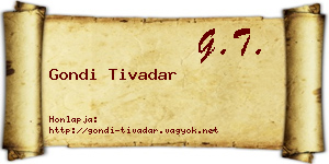 Gondi Tivadar névjegykártya